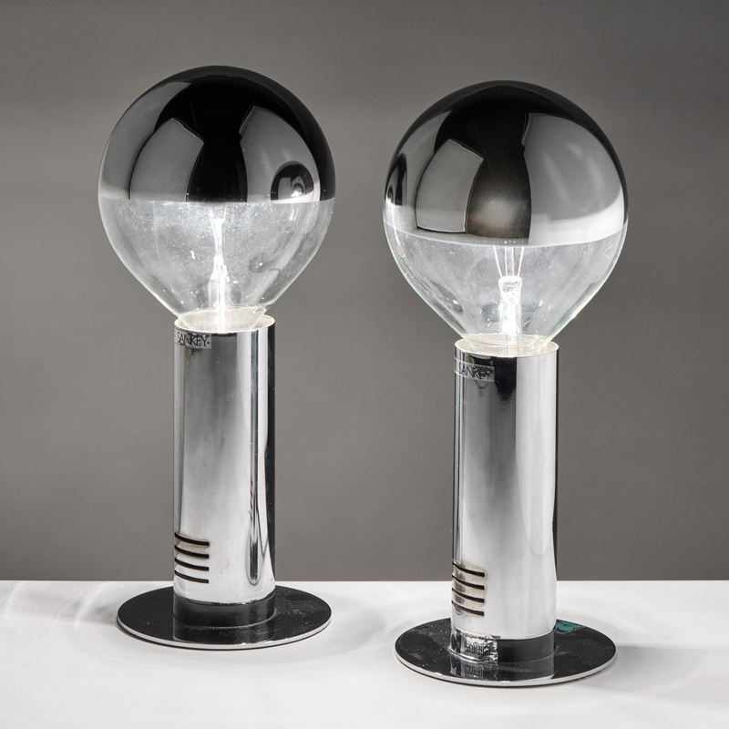 Targetti Sankey coppia di lampade da tavolo in acciaio
