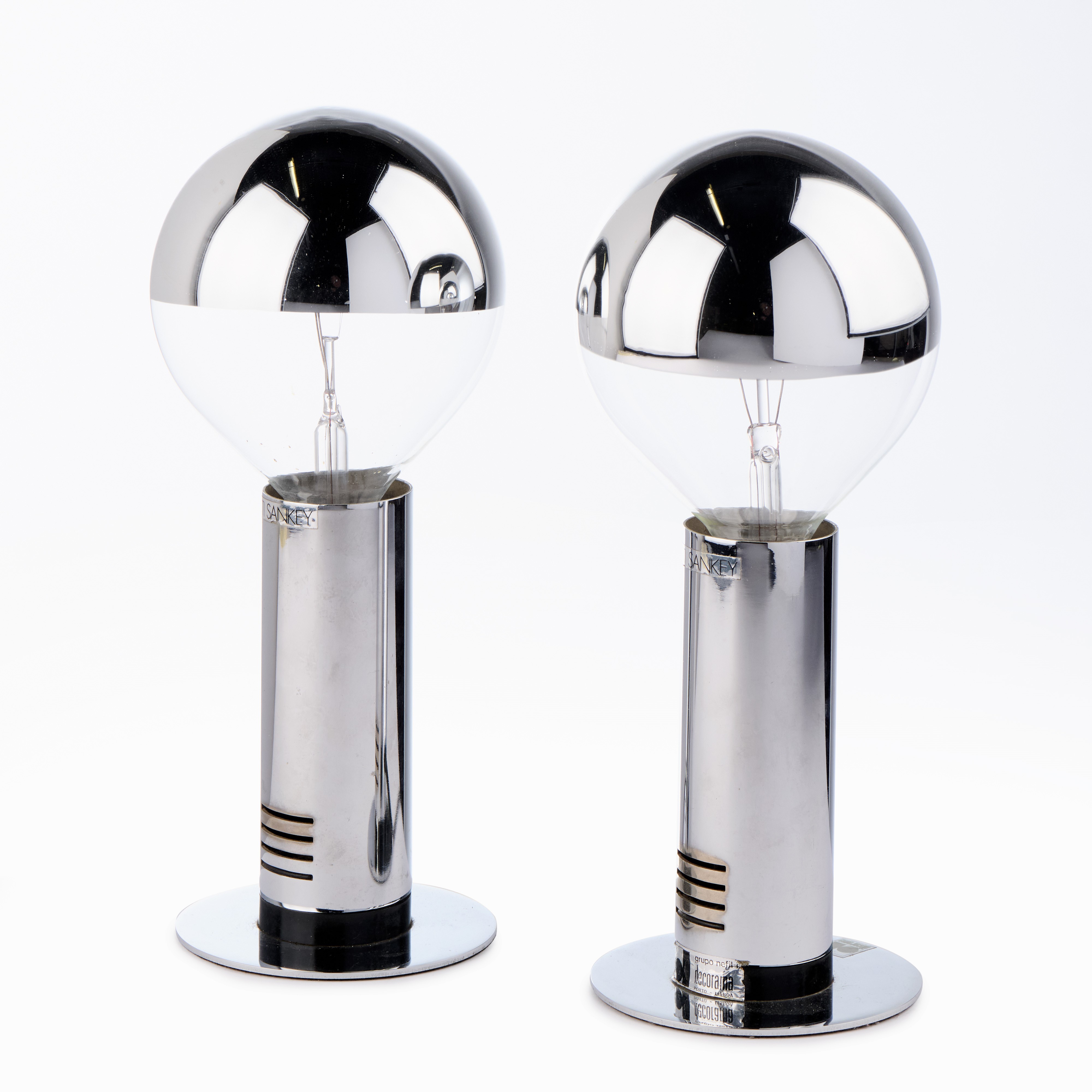 Targetti Sankey coppia di lampade da tavolo in acciaio