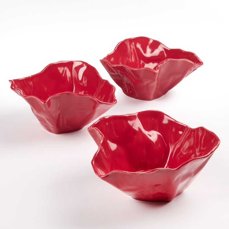 Tre Ciotole in Ceramica Rossa