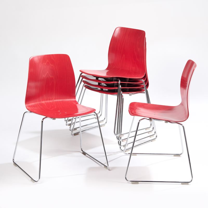 Sei sedie impilabili "Tate"