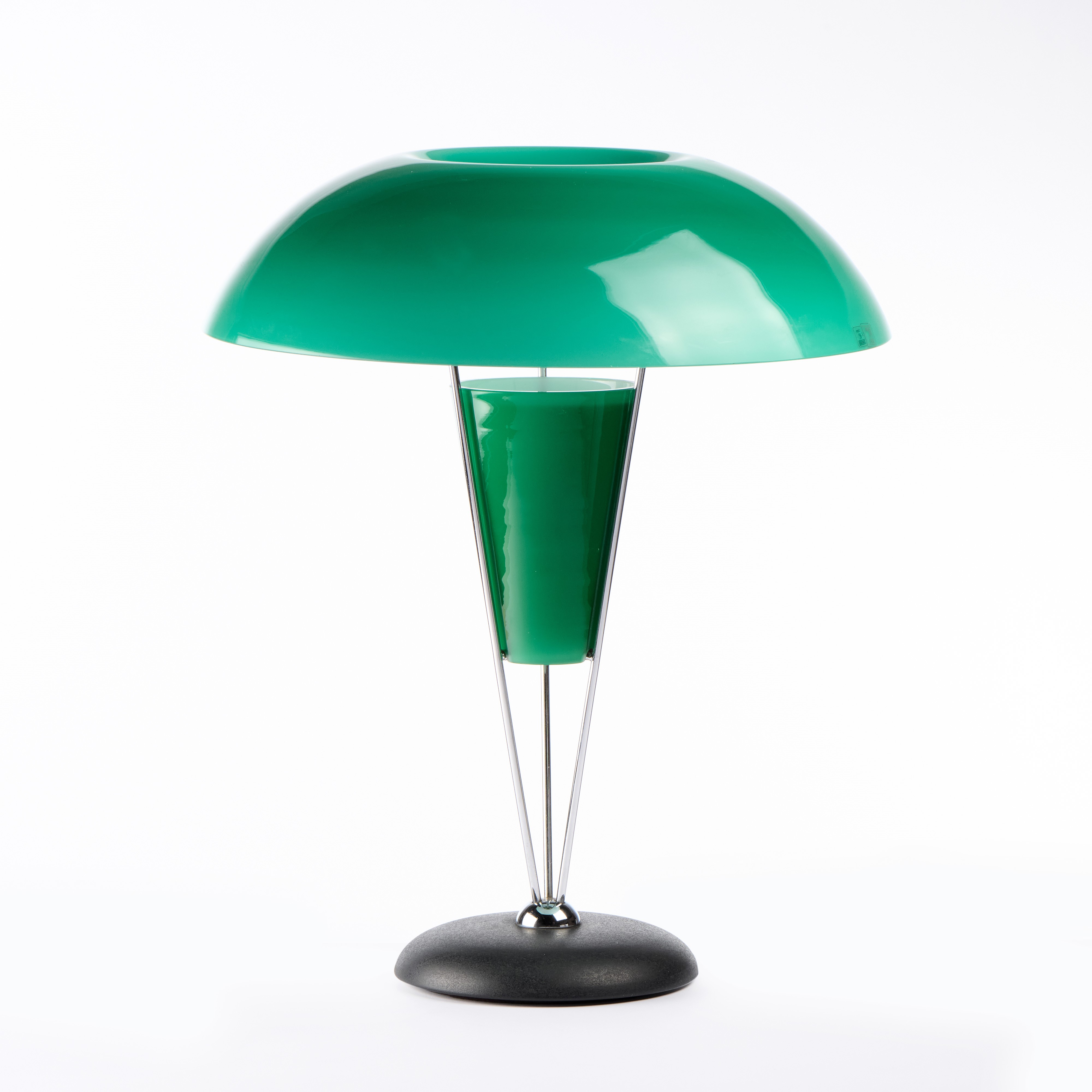 Relco lampada da tavolo in vetro opalino verde e metallo