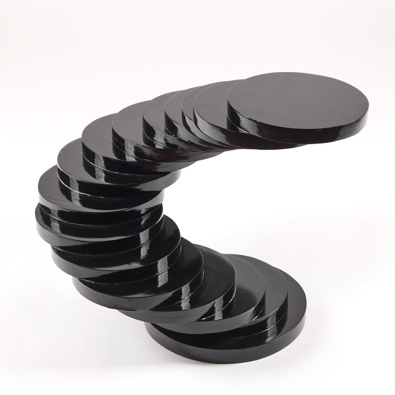 Tavolino Mosso in Legno Laccato Nero
