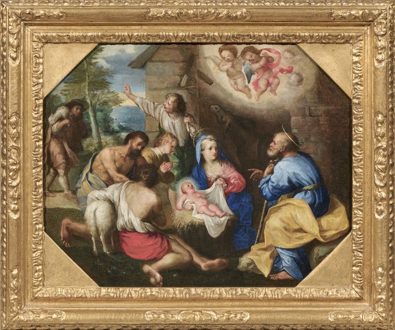Scuola Emiliana del XVI Secolo - Adorazione dei Pastori