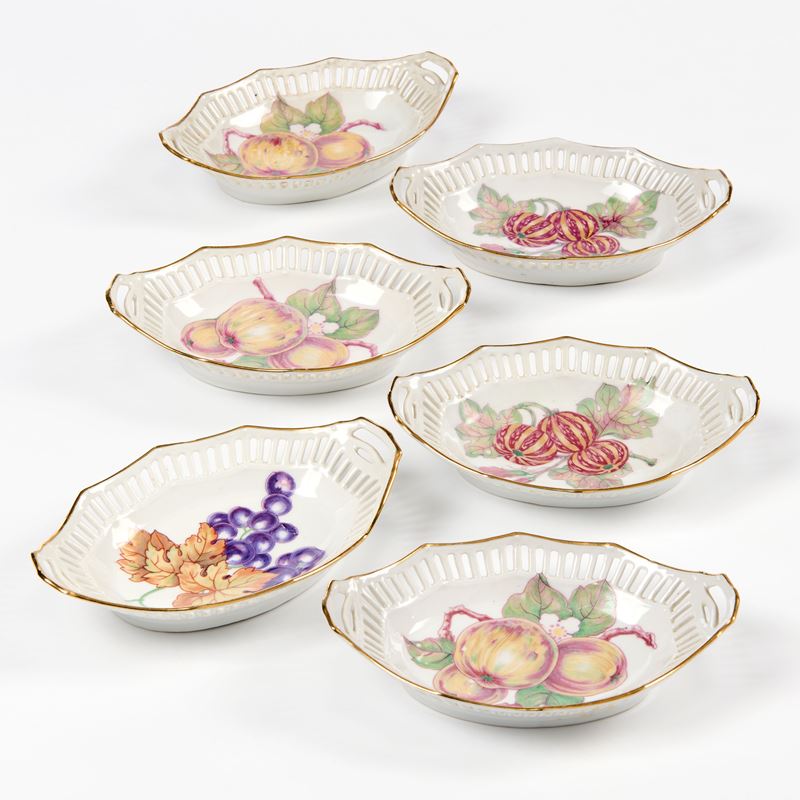 Richard Ginori sei coppette ovoidali in porcellana