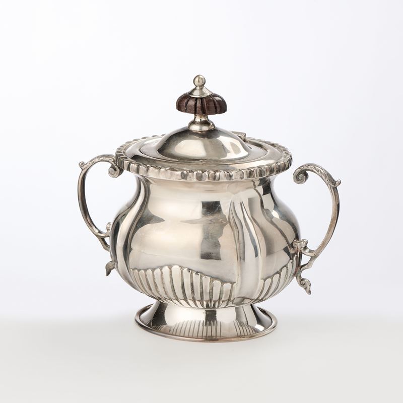 Zuccheriera ovoidale in argento sterling