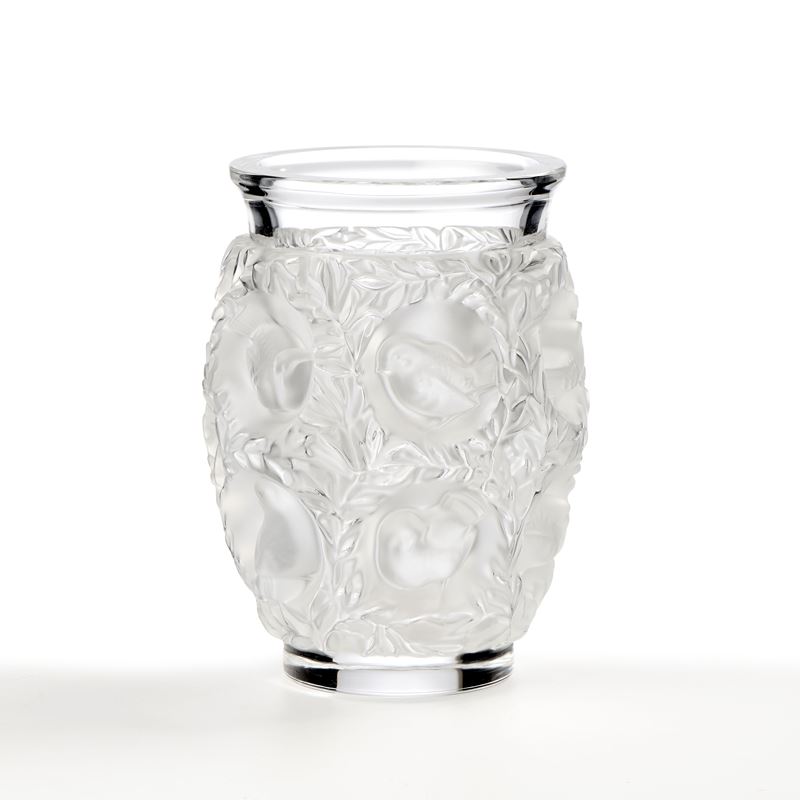 Lalique "Bagatelle" vaso in cristallo sabbiato e trasparente