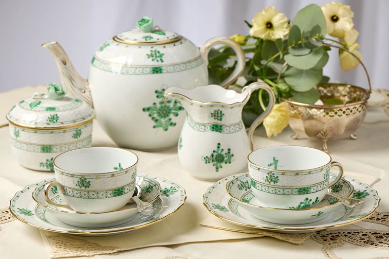 Herend 'Apponyi Green' servizio da tè in porcellana