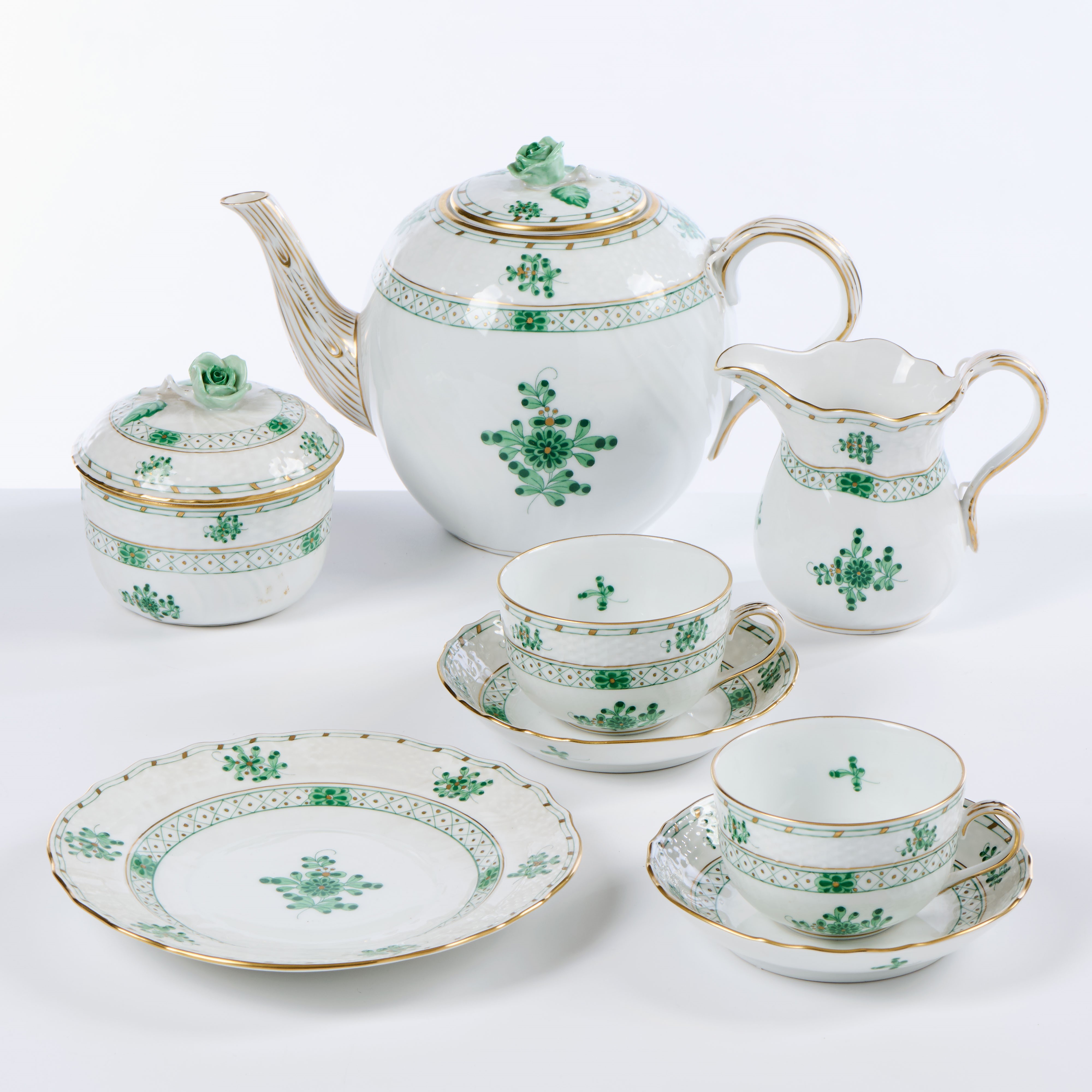 Herend 'Apponyi Green' servizio da tè in porcellana