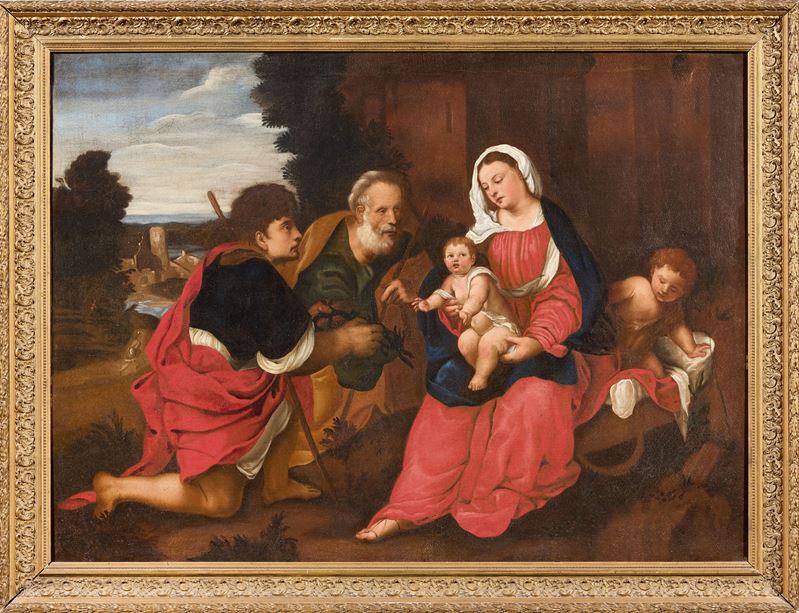 Bottega di Palma il Vecchio Seconda Metà del XVI Secolo - Adorazione dei Pastori