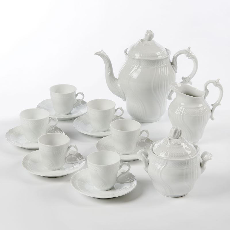 Richard Ginori "Vecchio Ginori" servizio da caffè in porcellana bianca