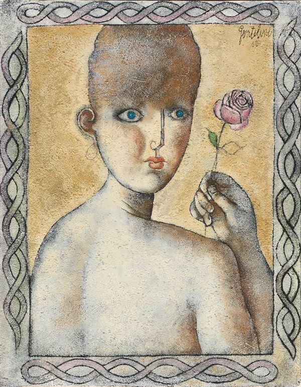 Franco Gentilini - Ragazza con la rosa