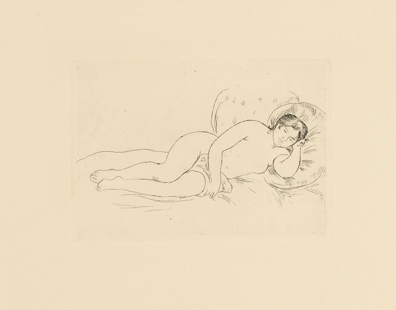 Femme nue couchée, torunée à droite