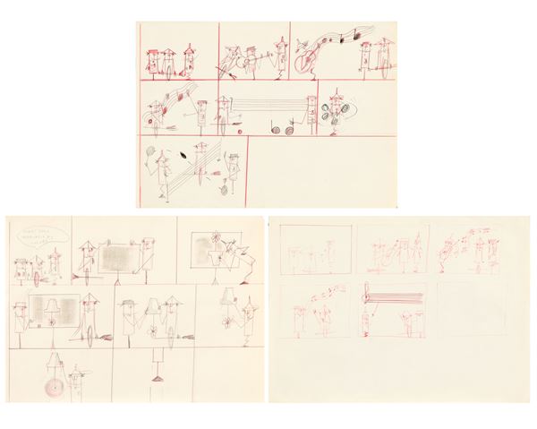 Pino Pascali - Tre disegni «Lodolo Film»