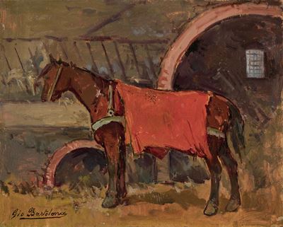 Cavallo con Coperta Rossa