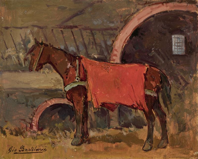 Giovanni Bartolena - Cavallo con Coperta Rossa
