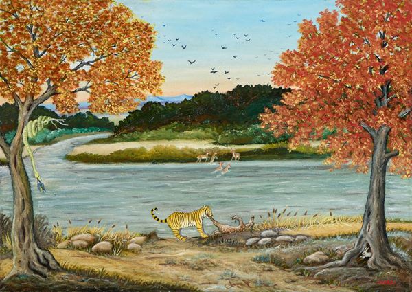 Mario Marzi - Paesaggio con animali