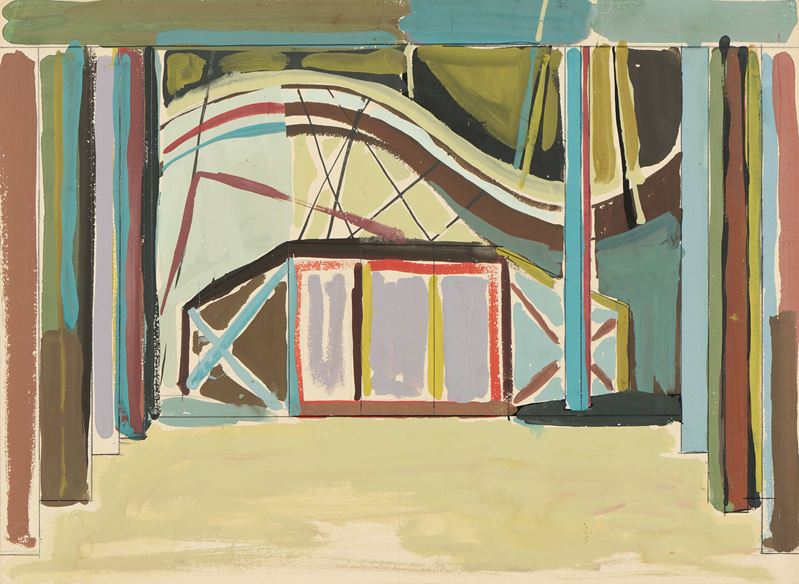 Roberto Burle Marx - Pétrouchka - Tempera e tecnica mista su cartoncino