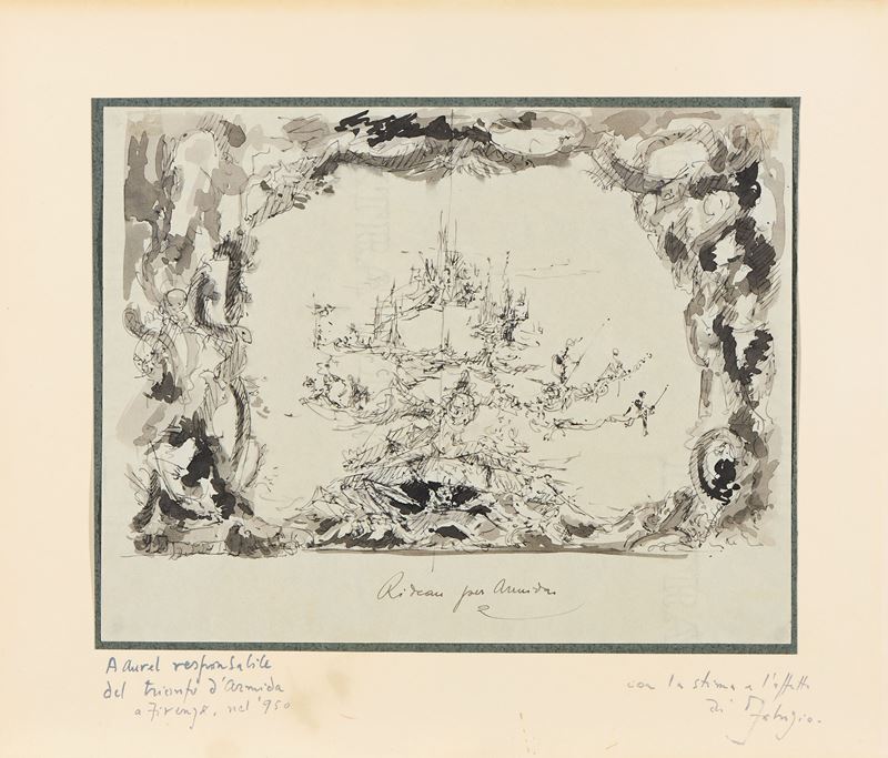 Fabrizio Clerici - Disegno per «Armida», china su carta