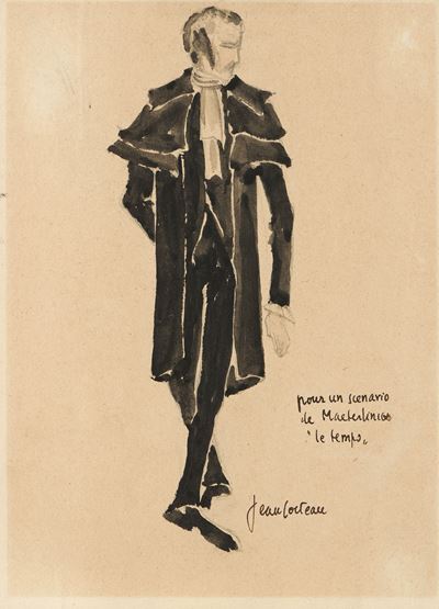 «Pour un scenario de Maeterlinck 'le temps'» e «Le chien», acquerello su carta