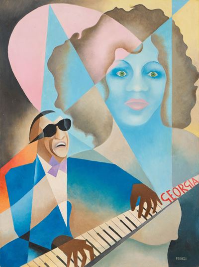 Ray Charles (Georgia on my mind) - Olio su cartone