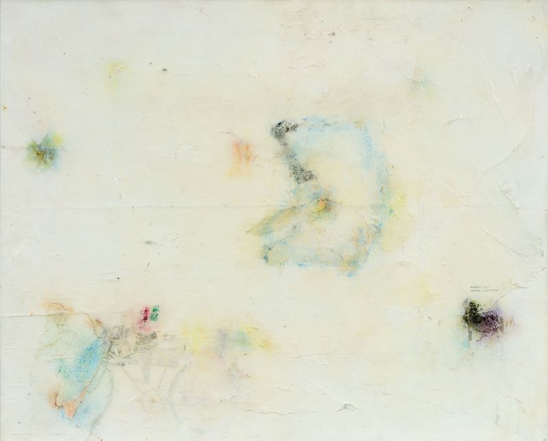 Luca Alinari - Ancora su evadere/avvampare (tecnica mista su compensato), 1969