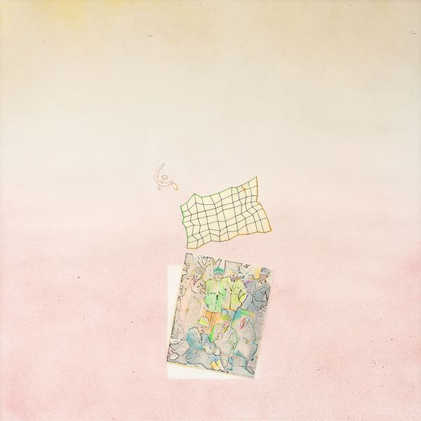 Luca Alinari : Dolce equipe  (1971)  - Tecnica mista su carta applicata su faesite - Asta Dipinti, Disegni, Sculture e Grafica - Casa d'aste Farsettiarte