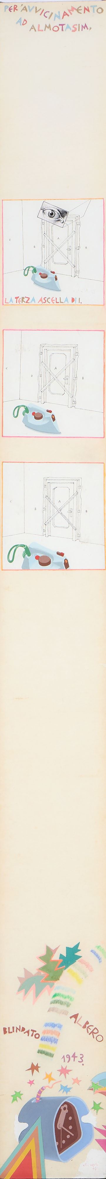 Per l’avvicinamento ad Almotasim (tecnica mista e collage)