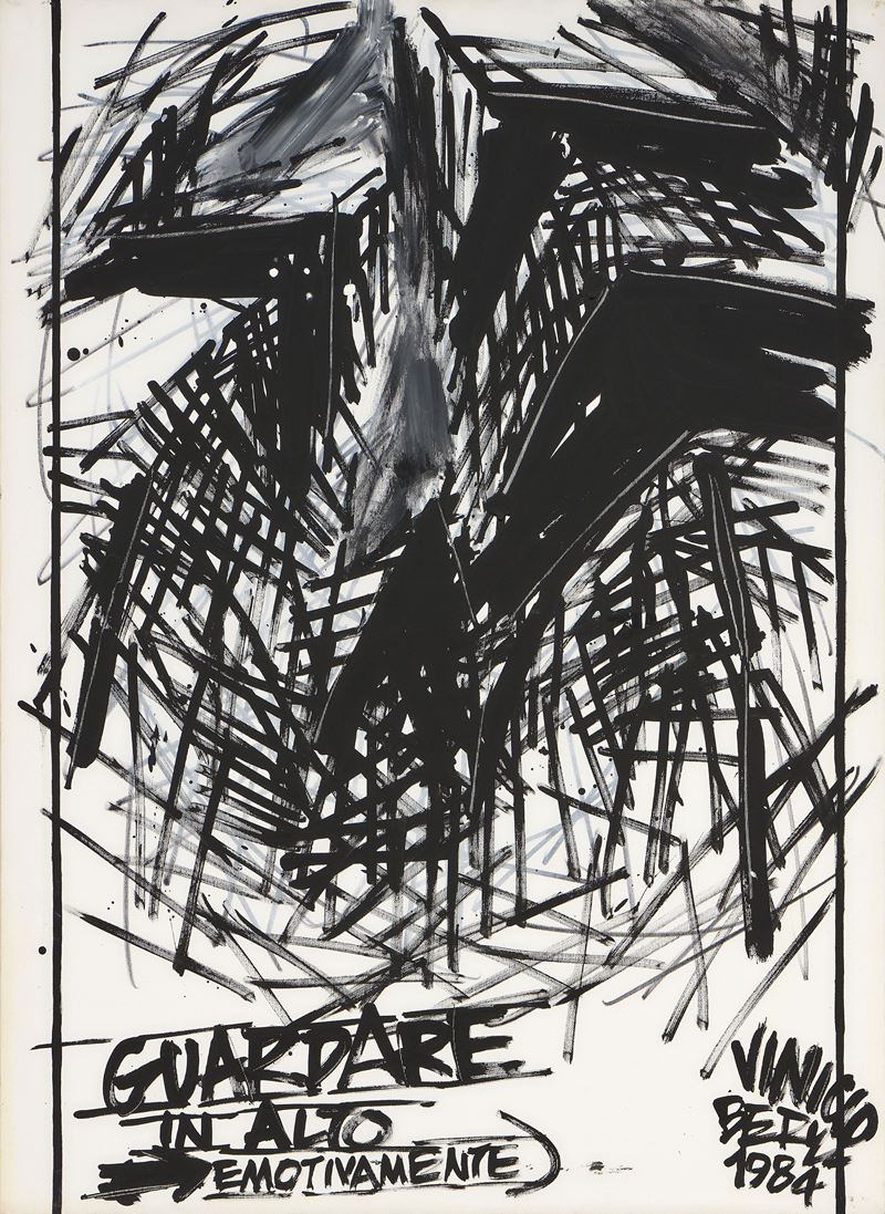 Vinicio Berti - Visione verso l'alto (emotivamente), acrilico su tela, 1984