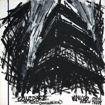 Guardare in alto (seriamente), acrilico su tela, cm 100x100, 1984-85