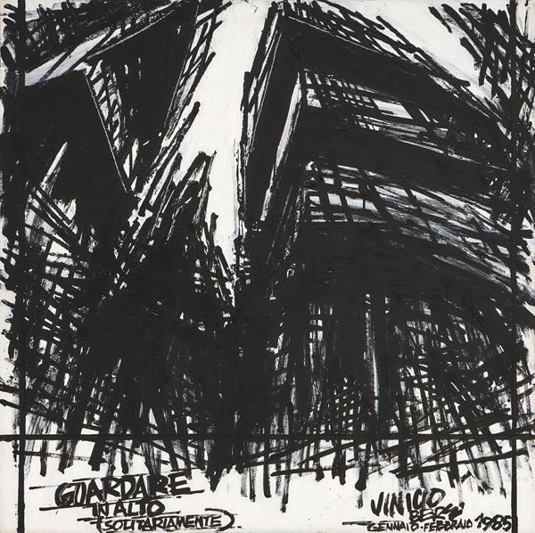 Vinicio Berti : Guardare in l'alto (solitariamente)  (1985)  - Acrilico su tela - Asta Dipinti, Disegni, Sculture e Grafica - Casa d'aste Farsettiarte