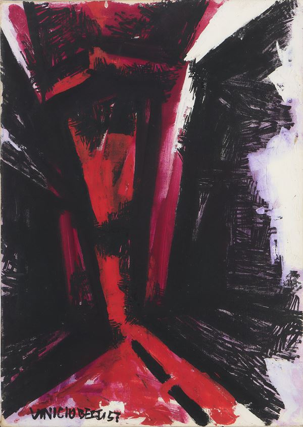 Vinicio Berti : Senza titolo  (1957)  - Acrilico su tela - Asta Dipinti, Disegni, Sculture e Grafica - Casa d'aste Farsettiarte