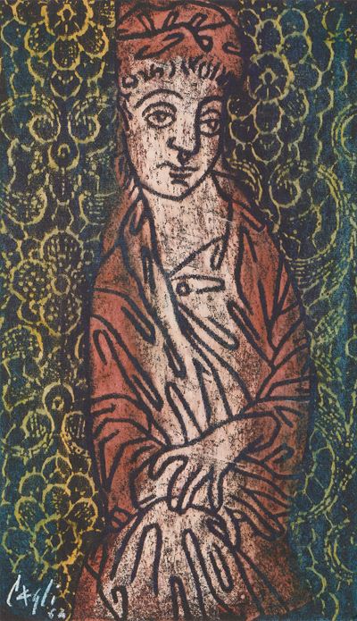 Figura, tecnica mista su carta