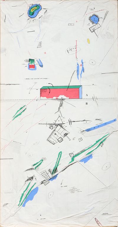 Topografia radicale, tecnica mista su carta