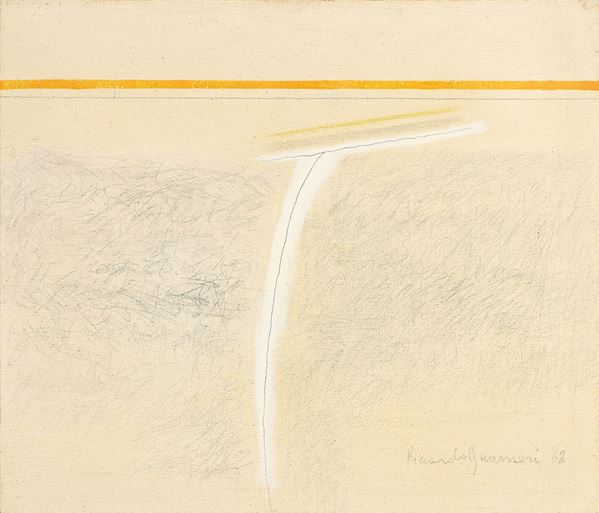 Riccardo Guarneri : Spazio grafico n.2  (1962)  - Olio e tecnica mista su tela - Asta Dipinti, Disegni, Sculture e Grafica - Casa d'aste Farsettiarte