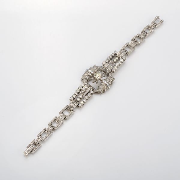 Bracciale in platino e diamanti
