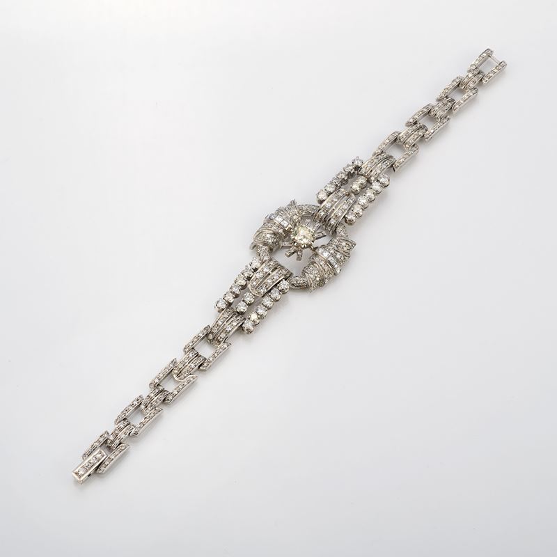 Bracciale in platino e diamanti