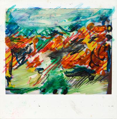 Senza titolo, tecnica mista su polaroid