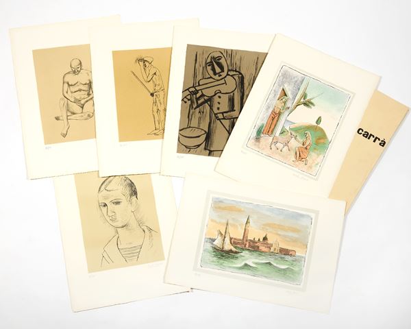 Carlo Carr&#224; - Cartella «Sei litografie di Carlo Carrà»