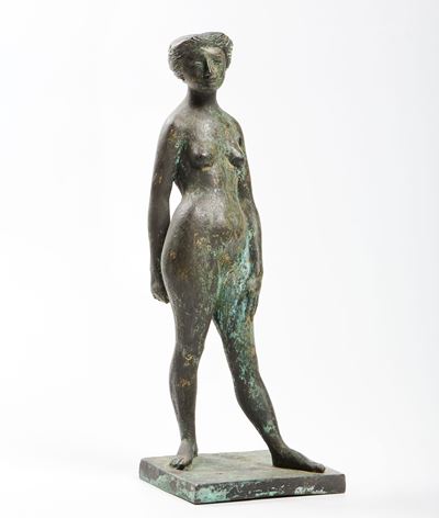 Ragazza lombarda, scultura in bronzo