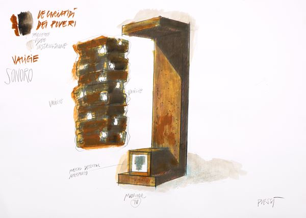 Fabrizio Plessi - Le Cariatidi dei poveri. Progetto video installazione