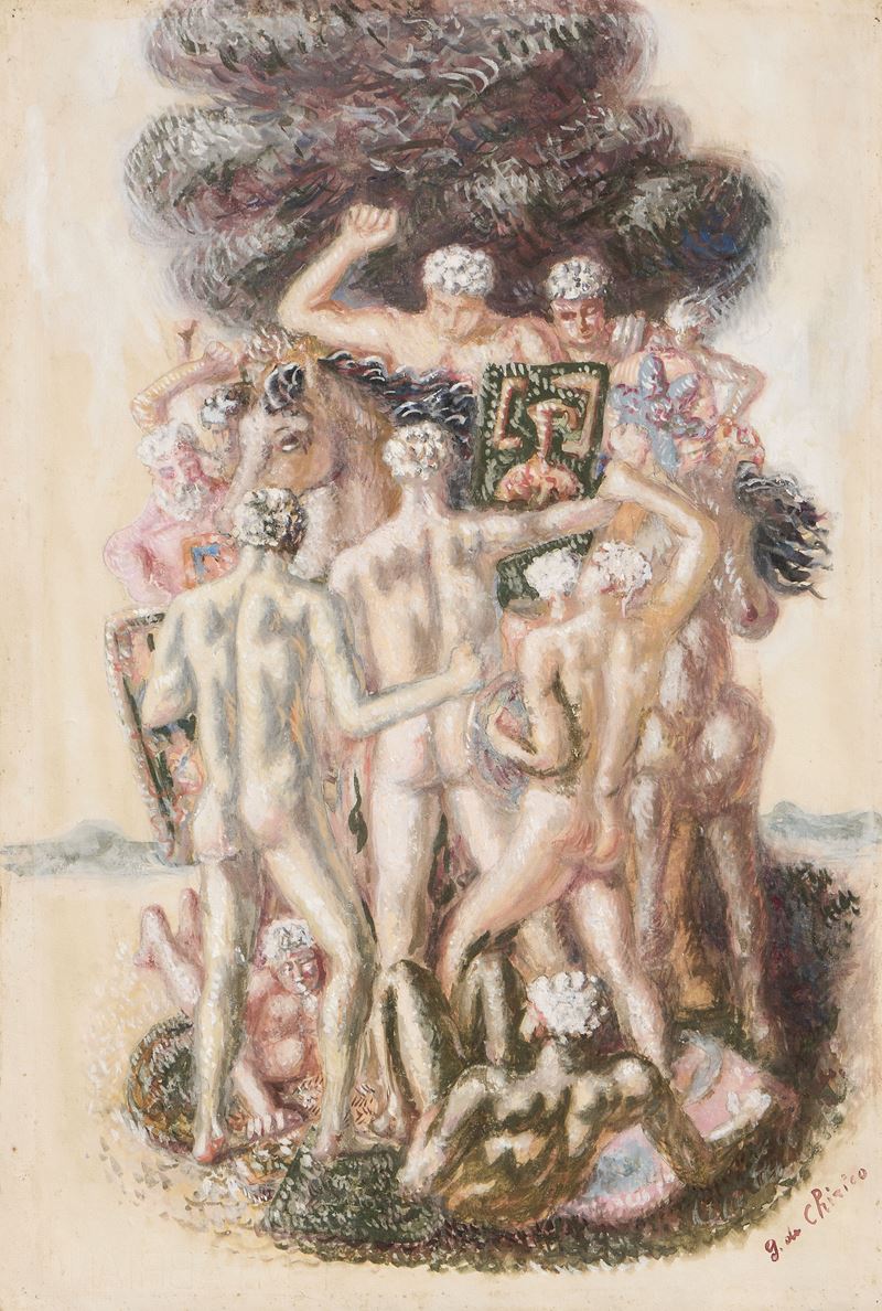 Giorgio De Chirico - Lotta di Guerrieri Antichi