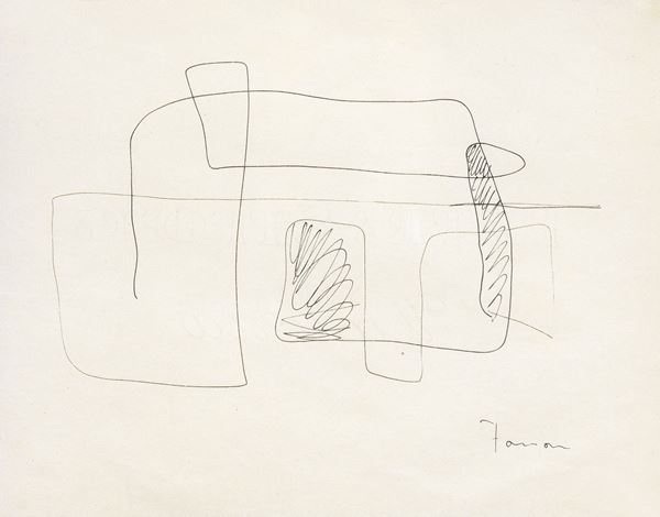 Lucio Fontana : Composizione astratta  (1932)  - Inchiostro su carta - Asta ARTE CONTEMPORANEA - I - Casa d'aste Farsettiarte