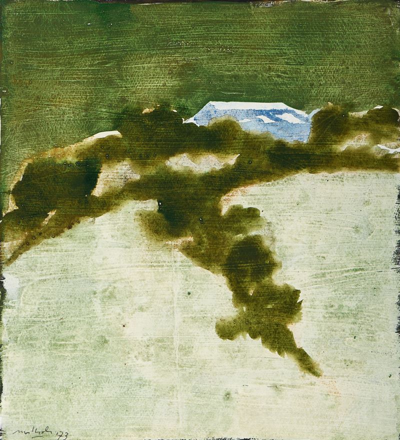 Carlo Mattioli - Paesaggio, acquerello su carta