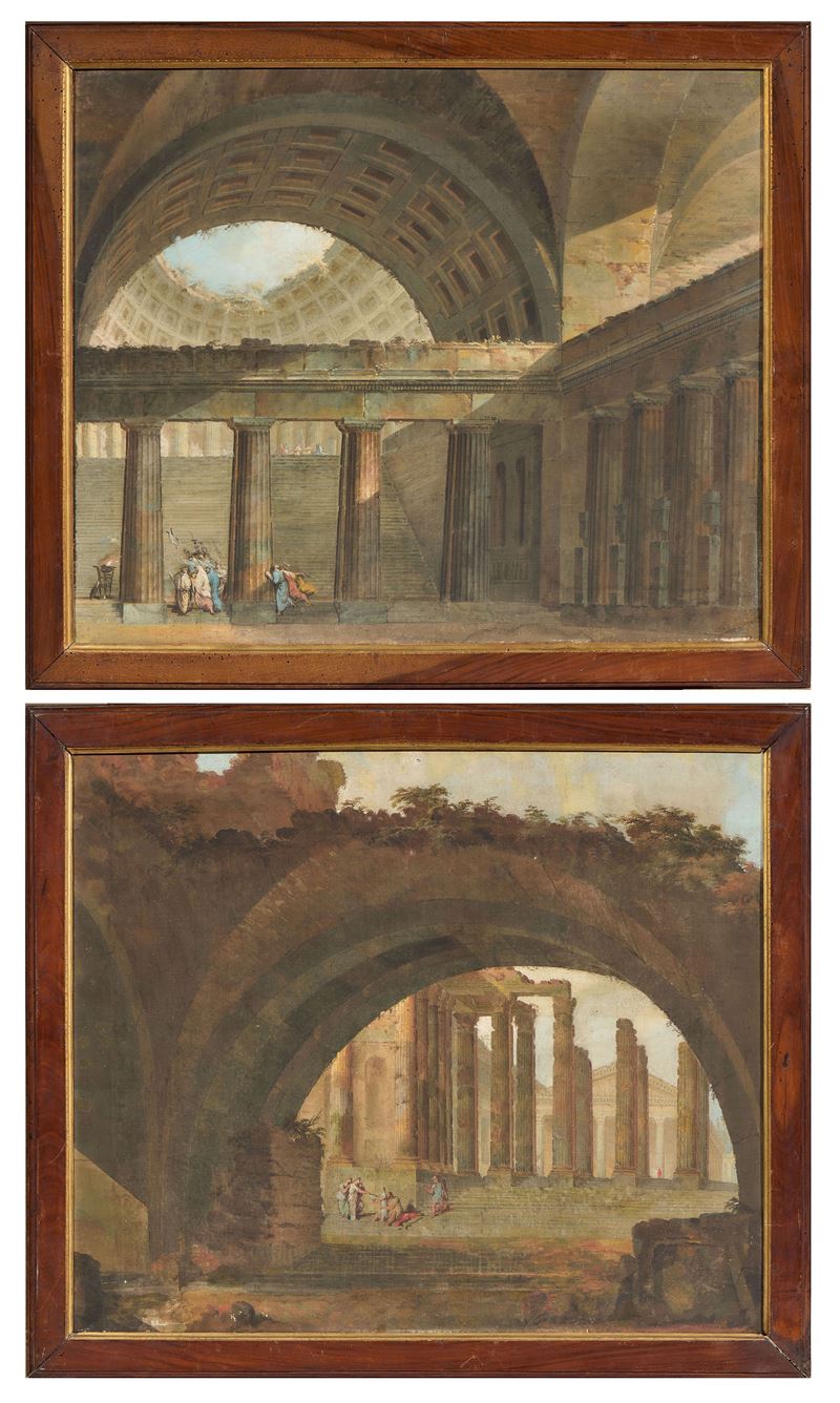 «Rovine e templi» e «Interno di un tempio»