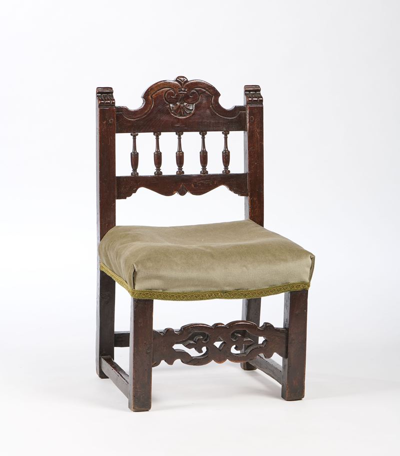 Sedia da balia in legno di noce