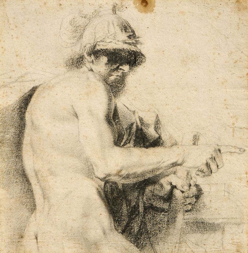 Guerriero nudo con elmo