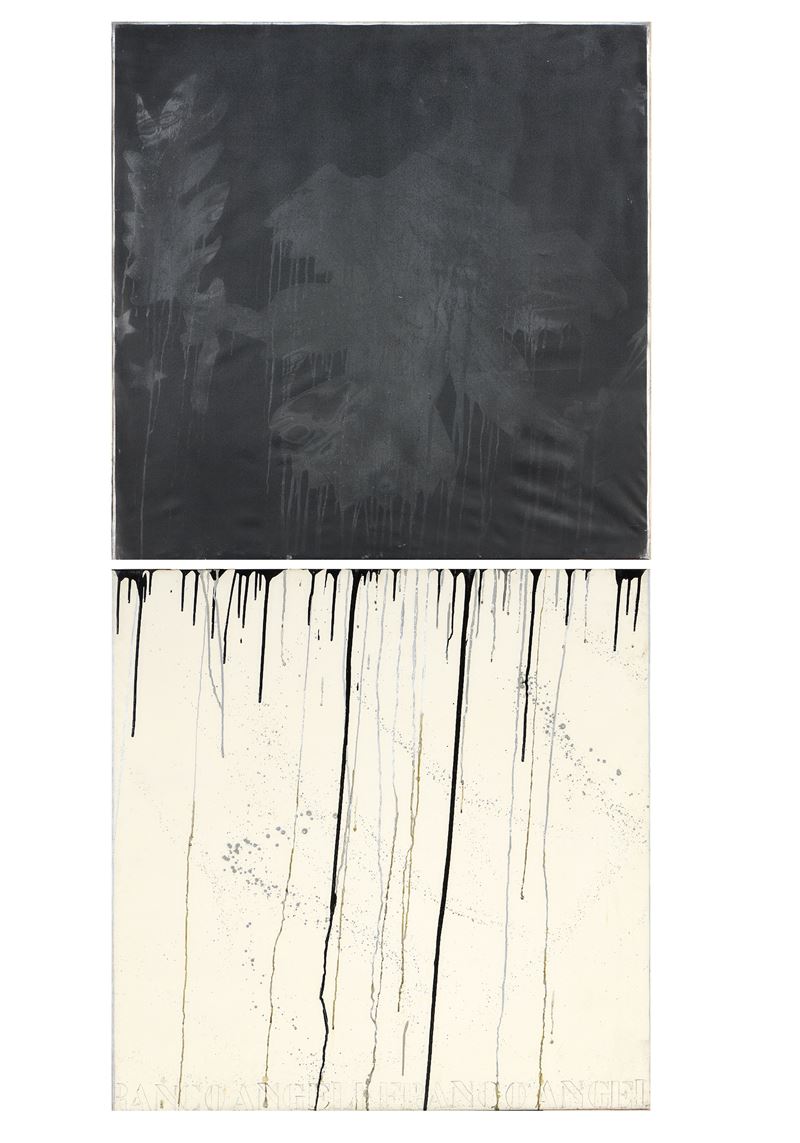 Franco Angeli - Of America, Tecnica mista su tela con velatino, 1971