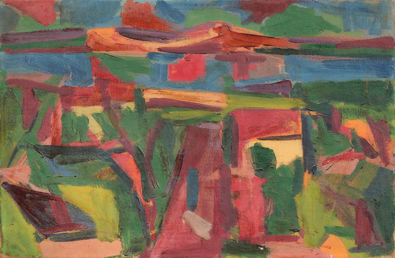 Bruno Cassinari - Paesaggio, olio su tela