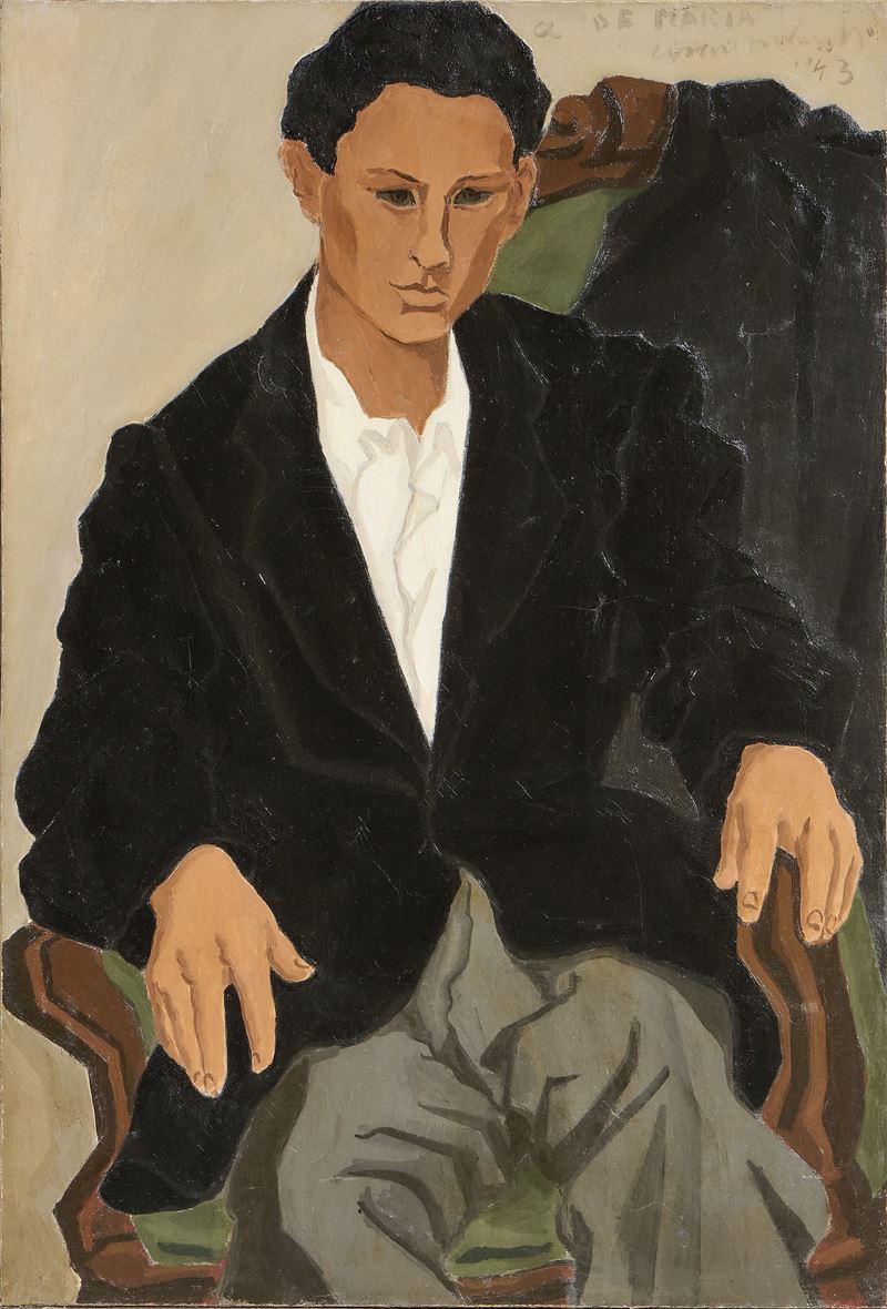 Cesare Peverelli - Ritratto maschile, olio su tela, 1943