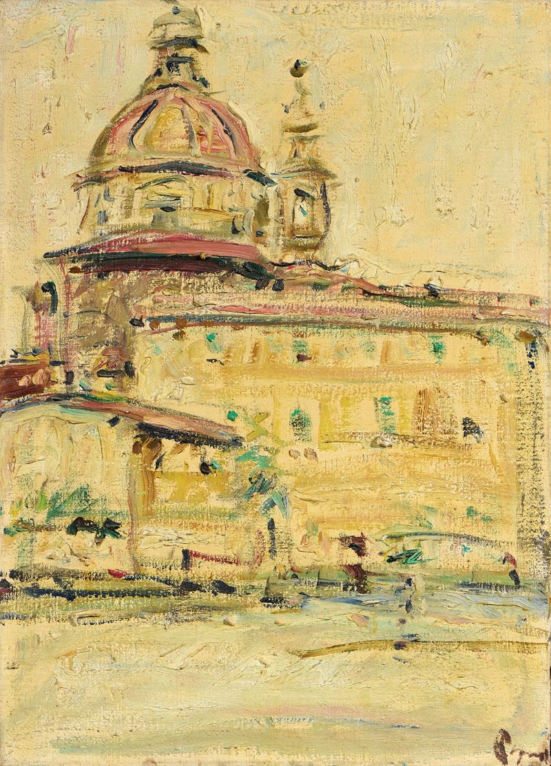 Enzo Pregno - Il Cestello da Piazza del Carmine, olio su tela
